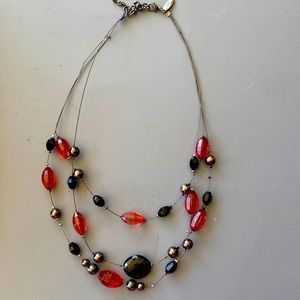 Black and red beaded necklace